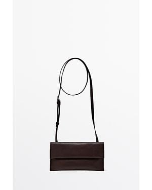 MASSIMO DUTTI Nappa Leather Crossbody Bag - White