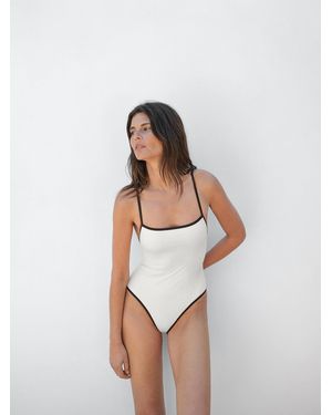 MASSIMO DUTTI Costume A Contrasto - Bianco