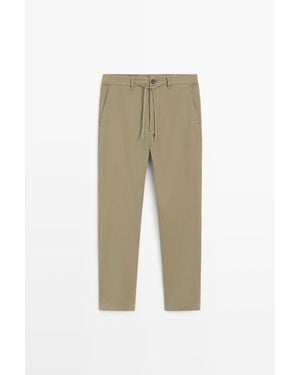 MASSIMO DUTTI Jogger Fit Trousers - Natural
