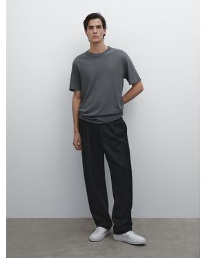 MASSIMO DUTTI Maglietta A Maniche Corte - Grigio