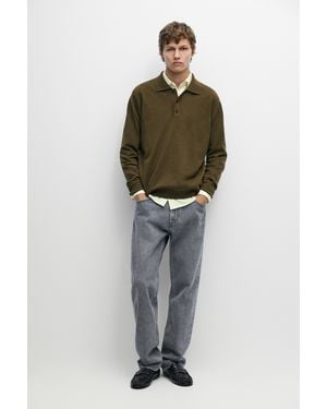MASSIMO DUTTI Pull Polo En Mélange De Laine Et Cachemire - Vert