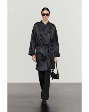 MASSIMO DUTTI Fließender Trench-Kimono Mit Bindegürtel - Schwarz