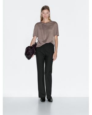 MASSIMO DUTTI Camiseta Manga Corta Cierre Asimétrico - Blanco