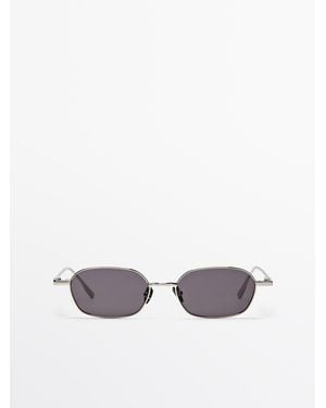 MASSIMO DUTTI Hexagonal Metal Sunglasses - White