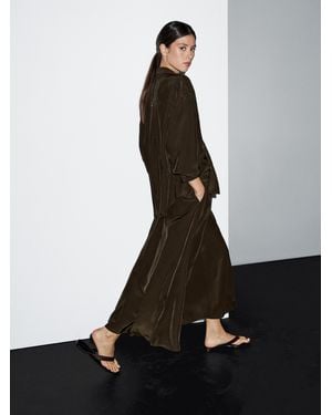 MASSIMO DUTTI Fließender Weitschwingender Rock - Schwarz
