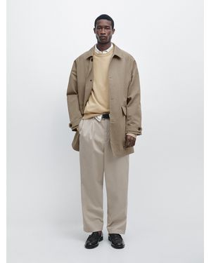 MASSIMO DUTTI Trench Ligero Con Algodón - Blanco