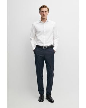 MASSIMO DUTTI Slim Fit Cotton Twill Shirt - White
