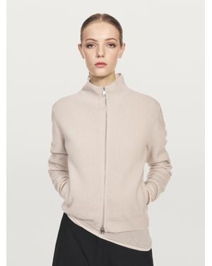 MASSIMO DUTTI Cardigan Cremallera 100% Cashmere - Neutro
