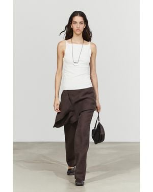 MASSIMO DUTTI Cotton Blend Camisole Top - White