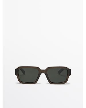 MASSIMO DUTTI Rectangular Sunglasses - Green