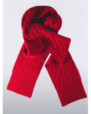 MASSIMO DUTTI Braided Wool Blend Scarf - Red
