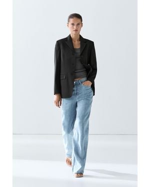 MASSIMO DUTTI 100% Cold Wool Blazer - Blue