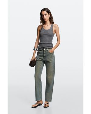 MASSIMO DUTTI Straight-Leg High-Waist Jeans - White
