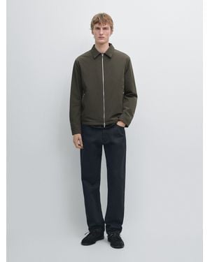 MASSIMO DUTTI Short Jacket With Pocket Detail - Green