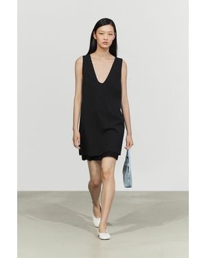MASSIMO DUTTI Abito Mini Doppio Tessuto - Nero