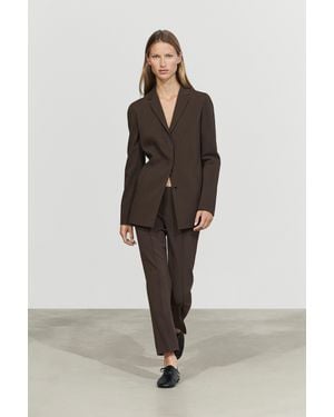 MASSIMO DUTTI Fluid Wool Blazer - Gray