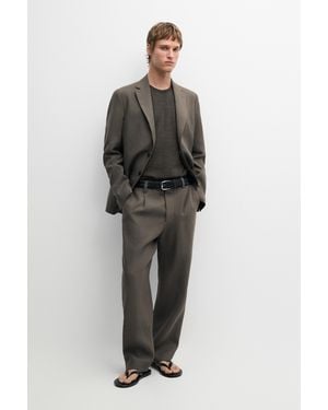 MASSIMO DUTTI Linen Suit Blazer - Gray