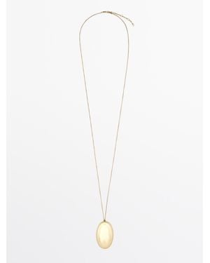 MASSIMO DUTTI Necklace With Metal Piece - White