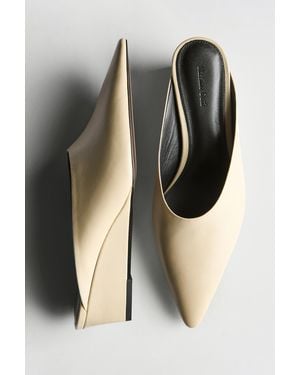 MASSIMO DUTTI Wedge Heel Mules - Black