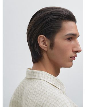MASSIMO DUTTI Camisa Regular Fit 100% Lino - Neutro