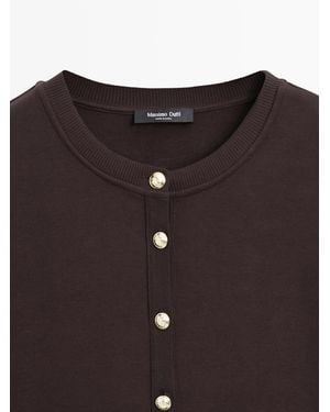MASSIMO DUTTI Cardigan With Buttons - White