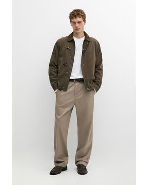 MASSIMO DUTTI Cotton Blend Straight-Leg Pants - Multicolor