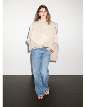 MASSIMO DUTTI Abrigo Corto Detalle Bufanda - Blanco