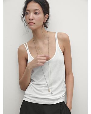 MASSIMO DUTTI Collar Colgante Gota - Blanco