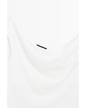 MASSIMO DUTTI Asymmetric Off-The-Shoulder Top - White