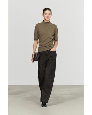 MASSIMO DUTTI Jersey Punto Cuello Perkins Mezcla Lana - Neutro