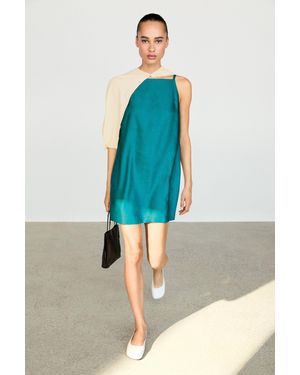 MASSIMO DUTTI Vestito Mini Misto Lino - Blu