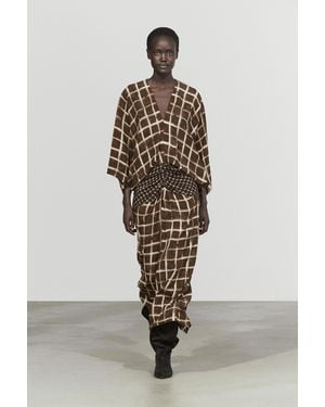 MASSIMO DUTTI Flowing Printed Dress With Sash Detail - Multicolour