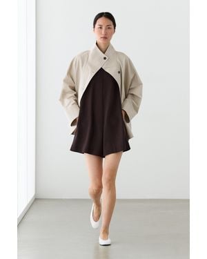 MASSIMO DUTTI Jacket With High Neck Detail - Natural