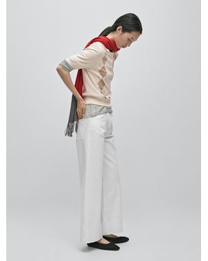 MASSIMO DUTTI Culotte Fit Jeans - White
