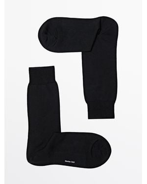 MASSIMO DUTTI Plain Smart Socks - Black