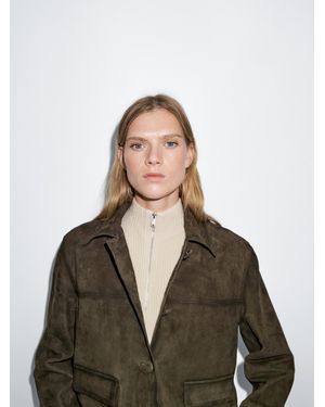 MASSIMO DUTTI Kurzer Brustteil Aus Wollgemisch Mit Reißverschluss - Mehrfarbig