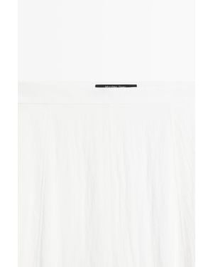 MASSIMO DUTTI Textured Flowing Sarouel Pants - White