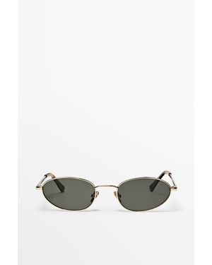 MASSIMO DUTTI Oval Metal Sunglasses - White