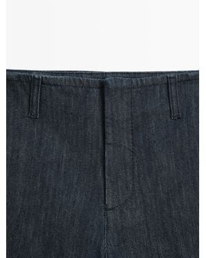 MASSIMO DUTTI Mid-Rise Wide-Leg Jeans - White