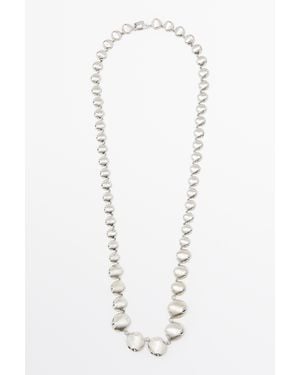 MASSIMO DUTTI Long Necklace With Metal Pieces - White