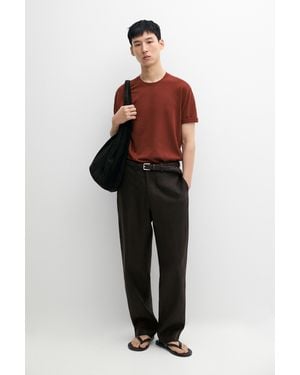 MASSIMO DUTTI Total Look 100% Linen Pants - Brown