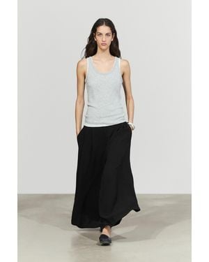 MASSIMO DUTTI Wide-Leg Pleated Volume Pants - Black