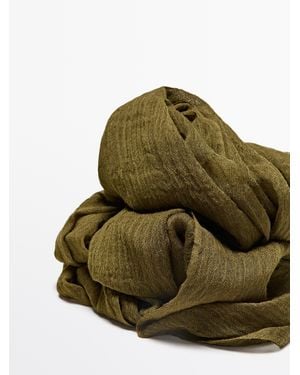 MASSIMO DUTTI Lightweight Wool Blend Scarf - Green