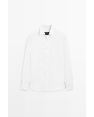MASSIMO DUTTI Camisa Oxford Regular Fit 100% Algodón - Blanco
