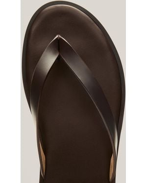 MASSIMO DUTTI Nappa Sandals With Toe Divider - Brown