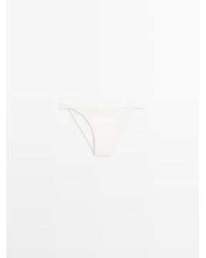 MASSIMO DUTTI Bikinibroekje Met Ruches - Wit