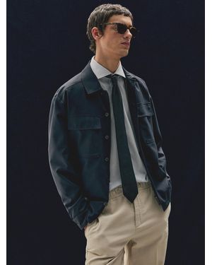 MASSIMO DUTTI Rectangular Tortoiseshell-Effect Sunglasses - Blue