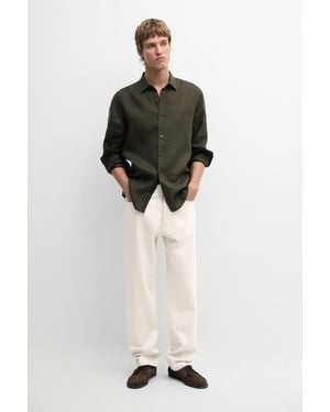 MASSIMO DUTTI Camicia Slim Fit 100% Lino - Multicolore