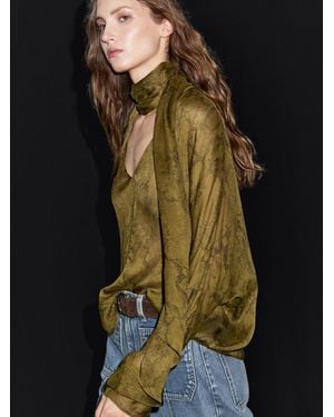 MASSIMO DUTTI Flowing Animal Print Blouse - Multicolour