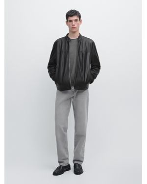 MASSIMO DUTTI Nappa Sheepskin Jacket - Black
